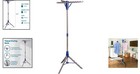 64-inch Blue Steel Foldable Tripod Clothes Drying Rack With 3 Rotatable Arms