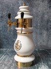 Vintage Warsteiner Ceramic Draft Beer Tower 2 Faucets Beer Pump   olumn