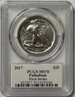 2017 1 Oz  25 Palladium Eagle Pcgs Ms70 First Strike Edmund C  Moy Signature