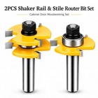 2pcs Tongue And Groove Router Bit Set 1 4  Shank 3t T-shape Wood Milling Cutter