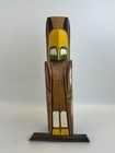 Large 20  Vintage Totem Pole Wood Carved Inuit Indian Eagle Vancouver Canada