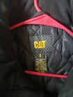 Cat Men   s Xl Black Cotton Work Jacket Button Front Heavyweight Mid-length