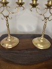 Vintage  set Of 2  3 Cup Solid Brass Candelabra Korea 50   s-70   s Regency