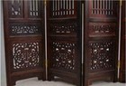 Old Decorated Handwork Wood Hollow Out Carved Flower Screen Collectibles