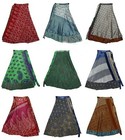 20 Pc Lot Silk Indian Vintage Skirt Bohemian Women Dress Skirt Clothing Wrap