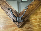 Antique Glass Oak Wall Tree 17  X 17  Mirror Coat Rack With Old Metal