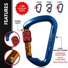30kn Aluminum Carabiner Clips Screw Locking Hook For Rock Climbing Caving Rescue