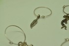 Lot Of Six 925 Sterling Silver Wine Glass Charms Markers Cowboy Western Themed