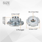 M4x6mm T-nuts 4 Pronged 0 57  X 0 24  Tee Nut Carbon Steel Fully Thread 100pcs