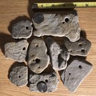 9 Large Surf Tumbled Holey Hag Stones 2-4    Wide  Good Luck Fairy Wishing Stones