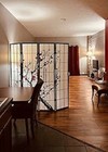 Folding Screen 4 Panel Privacy Room Divider Oriental Red Floral Shoji Elegant