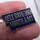 Hell Gate 383 Montana Pin Travel Souvenir State Shaped Pin 