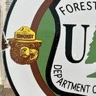 Vintage Smokey The Bear Prevent Forest Fires 12 Inch Porcelain Enamel Sign