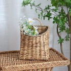 Woven Hanging Wall Basket - Water Hyacinth Wicker Baskets For Home   Garden Deco