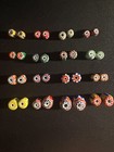 Lot - Vintage Chevron Glass Beads - 32 Hudson s Bay Company Trade Beads  b353 