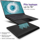Black Laptop Cooling Pad For Macbook pc  Single Fan  Up To 16