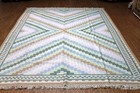 Southwestern Style Hand Made 8x10 Woven Light Blue Beige   Khaki Navajo Design 