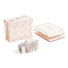 U Brands Desktop Fashion Filing Set  Desktop Organizer  Wire Metal  Rose Gold   