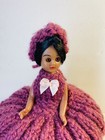 Handmade Crochet Toilet Paper Cover Doll Purple Dress Made By Grandma Kelly