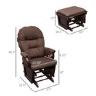Nursery Glider Rocking Chair With Ottoman  Brown