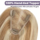 Free Part Women Topper 100  Human Hair Top Toupee Piece Clip In Remy Hairpiece W