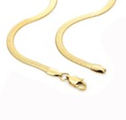14k Gold Plated Sterling Silver 925 Flat Chain Necklace Italian Silver Jewelry