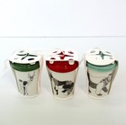 Starbucks 2017 Deer Bear Fox Christmas Holiday Ceramic Ornament Set Nwt