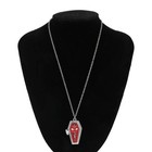 Coffin Necklace  Locket  Pendant  Halloween  Funky  Gothic  Vampire  Red Enamel