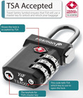 Tsa Approved Luggage Locks  3 Digit Combination  4 Pack Black