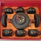 Vintage Chinese Yixing Purple Clay Tea Set Boxes Pine Plum Cherry Blossom Matcha