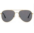 Men Women Aviator Fashion Sunglasses Gold Frame Gray Lens Uv400 Protection 
