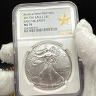 2017w  1 Silver Eagle Early Release Ngc Ms70 West Point Gold Star Mint 1 Of 3121