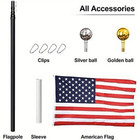 Flag Pole For Outside House  14 Gauge 30ft Telescopic Flag Pole Kit American 