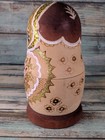 Vintage Wood Matryoshka Russian Nesting Dolls Wood Burned   Hand Painted 5 Pcs