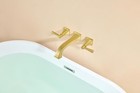 Wall Mount Tub Faucet brushed Gold High-flow 2-handle Tub Filler 10-inch Square