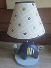 Rare Lambs   Ivy Jumbo Navy Blue Elephant Nursery Lamp With Shade In Great Cond 