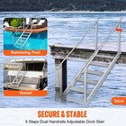 Aluminum Dock Ladder Boat Dock Ladder 43-51in Height Adjustable 6 Steps