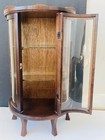 Vintage Curio Cabinet W 36 Vintage Miniatures Pieces Curved Glass 21 5   
