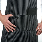 Black Pin Stripe Full Length Bib Apron With Pocket 38  X 29  Restaurant Server