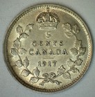 1917 Canada Silver Five Cent Coin Vf 5c Canadian Very Fine 5 Cents