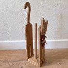 Vintage Wooden Cat Toilet Paper Holder Spare Roll Storage Rustic Farmhouse