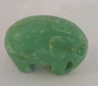 Vtg Hand Carved Green Soap Elephant Figurine Mini Decorative Animal Sculpture