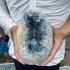 4 8lb Natural Blue Celestite Geode Quartzcrystal Mineral Specimen Healing