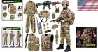 14-piece Kids Military Costume Set - Breathable Camouflage   Light-up Toys
