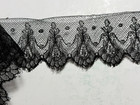 Antique Lace - Black Chantilly-style Lace - 19th Century - 1 70 M