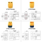 8 Awg Xt90 Female Male Connector To M8 Lug O Ring Terminal Battery Cable For Rc