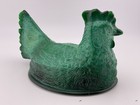 Malachite Jade Glass Hen Box Top Only