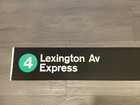 Ny Nyc Subway Roll Sign Vintage Art  4 Lexington Avenue Express Manhattan Art
