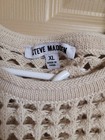 Steve Madden Women s Open-knit Two-piece Set Top Xl Skirt L Cream