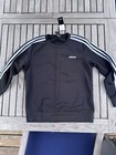Adidas Essentials Women s Black Crewneck 3-stripes Fleece Sweatshirt Size L